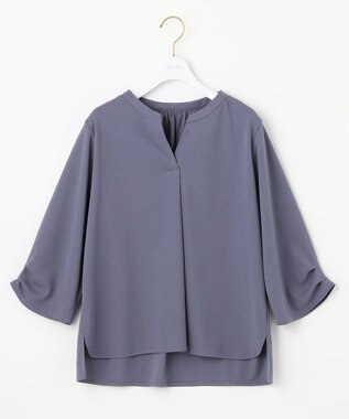 ANY SIS 【UVケア】エアリードレープスムース 7分袖 トップス ダルブルー