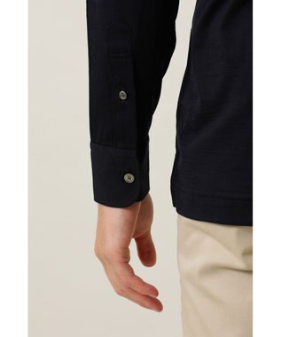 DAKS ウール長袖ポロシャツ ネイビー