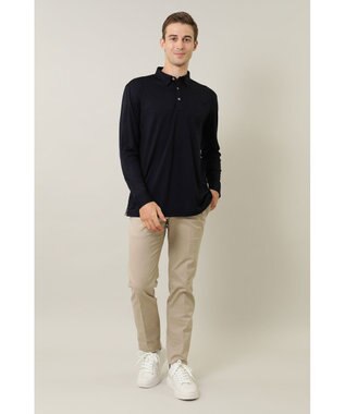 DAKS ウール長袖ポロシャツ ネイビー