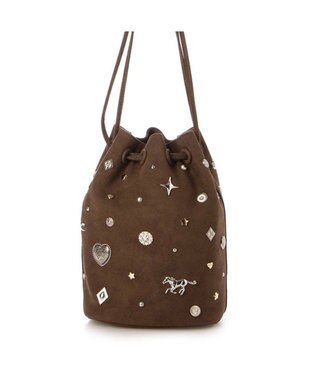 UNBILLION カカトゥ kakatoo / スエード調スタッズドロストバッグ ブラウン