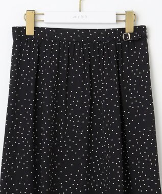 ANY SIS 【洗える】マーメイド フレアスカート ブラックドット