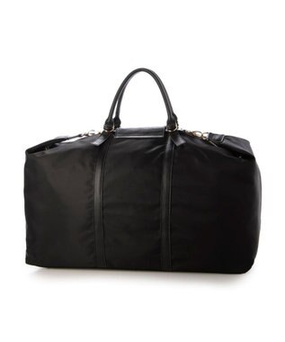 UNBILLION ペルケ perche / ナイロン×牛革かぶせジェムストーン2wayボストンバッグ ブラック