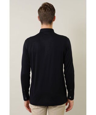 DAKS ウール長袖ポロシャツ ネイビー