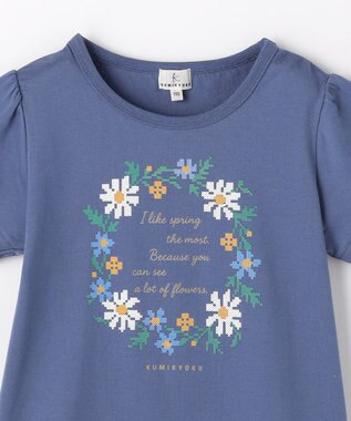 組曲 KIDS  【110-140㎝】 フラワーリースTeeシャツ ブルー