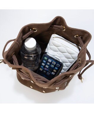 UNBILLION カカトゥ kakatoo / スエード調スタッズドロストバッグ ブラウン