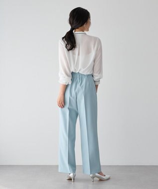 YECCA VECCA 配色ラインボウタイブラウス Off White