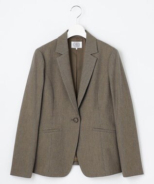 J.PRESS LADIES L 【洗える】T/Rアルガンシルク テーラード ジャケット ブラウン系