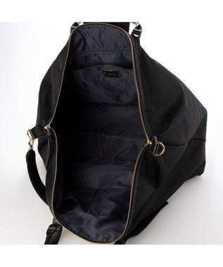 UNBILLION ペルケ perche / ナイロン×牛革かぶせジェムストーン2wayボストンバッグ ブラック