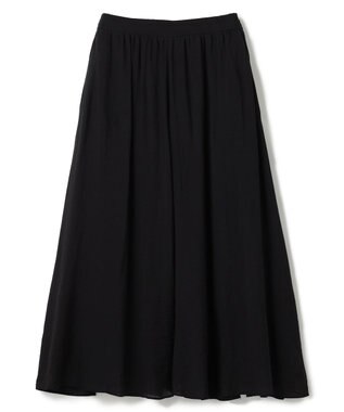 UNFILO ヴィンテージシアー ギャザーワイドパンツ ブラック