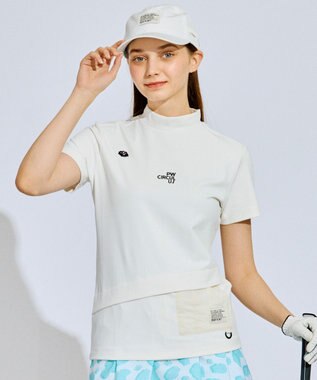 PW CIRCULUS 【UV遮蔽率99.5%  UVカット / 速乾 / ストレッチ】【WOMEN】ポケットモックT ゴルフウェア レディース ホワイト系