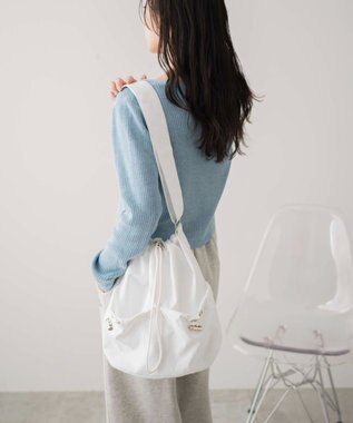 WEGO ナイロン巾着ショルダー ホワイト