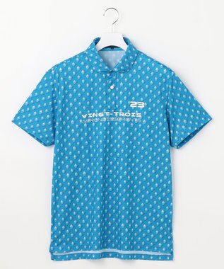 23区GOLF 【MEN】【接触冷感・UVケア・吸水速乾】アイス柄 ポロシャツ ブルー系5