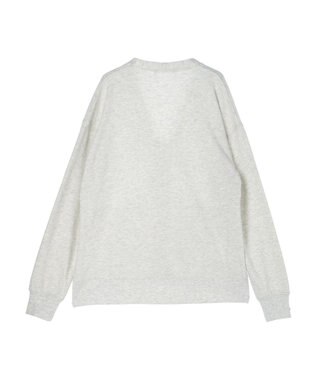 Green Parks ミニ裏毛Ｖネックカーディガン Gray Mixture