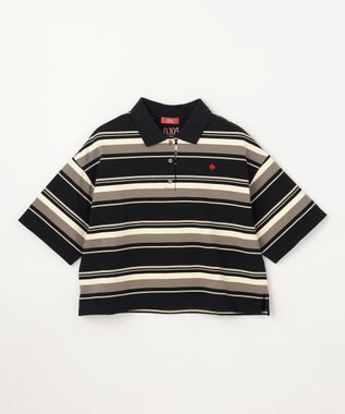 ANY 【POLO BCS別注】マルチカラー短丈ポロシャツ ブラックボーダー