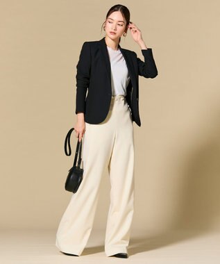 BEIGE， LAZUL / マリンボタンワイドパンツ Ecru