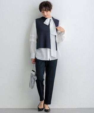 23区 【Oggi2月号掲載/新色追加】TRストレッチギャバ テーパードパンツ ネイビー系