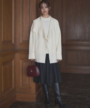 組曲 【軽羽織】ショールカラー カーディガン アイボリー系