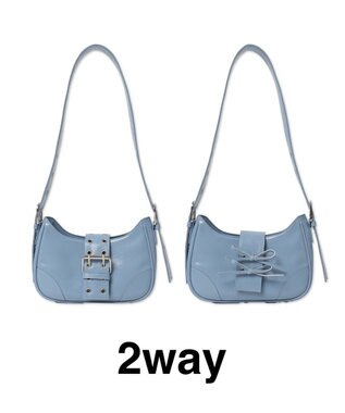 WEGO マルチWAYハーフムーンベルトバッグ サックス