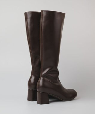 BONTRE 【PRECIEUX JOUET/プレシュウジュエ】オブリークジップロングブーツ ダークブラウン