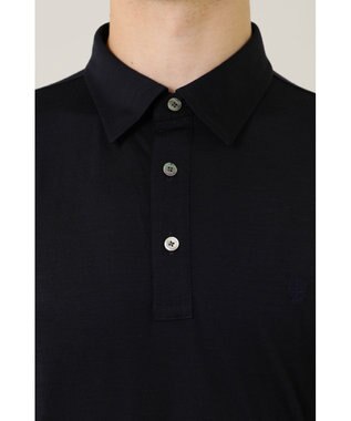 DAKS ウール長袖ポロシャツ ネイビー