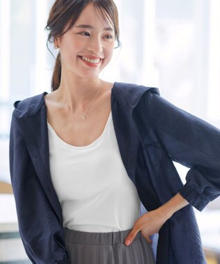 Tiaclasse 【洗える】カップ付きタンクトップ＆キャミソール キャミソール：オフホワイト