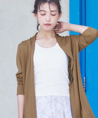 Tiaclasse 【洗える】カップ付きタンクトップ＆キャミソール タンクトップ：オフホワイト