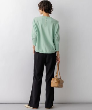 23区 L ストレッチダブルクロス フレアパンツ ブラック系