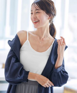 Tiaclasse 【洗える】カップ付きタンクトップ＆キャミソール キャミソール：オフホワイト