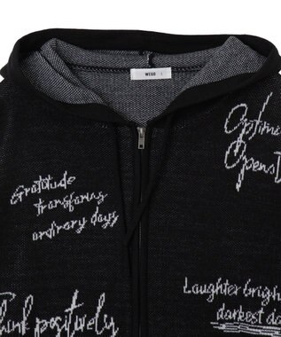 WEGO 【ユニセックス着用ITEM】ジャガードロゴジップパーカー ブラック