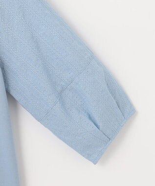 J.PRESS LADIES 【WEB限定カラーあり・接触冷感・UVケア】 スムースジャージー キーネック カットソー サックスブルー系