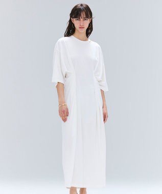 BEIGE， 【洗える】S.BABILA / スリットネックウエストタックワンピース