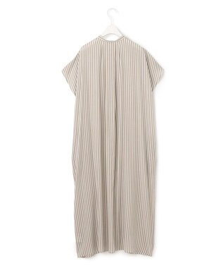 ICB 【洗える】 キュプラローンストライプ ワンピース オリーブストライプ系