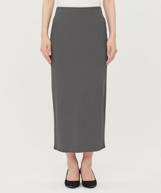 uncrave 【手洗い可】スムース ニット リブ スカート（uncrave STANDARD） スレート