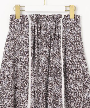 ANY SIS 【洗える】ラインポイントフラワー スカート ブルー系