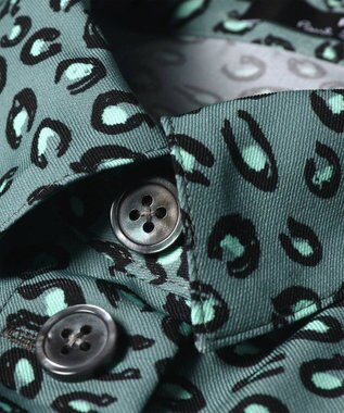 Paul Smith Horseshoe Leopard プリント ブラウス グレイッシュブルー