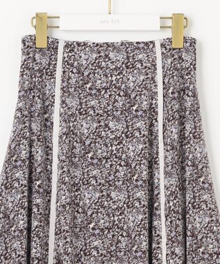 ANY SIS 【洗える】ラインポイントフラワー スカート ブルー系