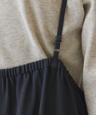 AMERICAN HOLIC サイドシャーリングVネックドットキャミワンピース Gray