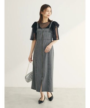 Green Parks ・ＥＬＥＮＣＡＲＥ　ＤＵＥ　デニム　Ｗ　ＺＩＰジャンスカ Black