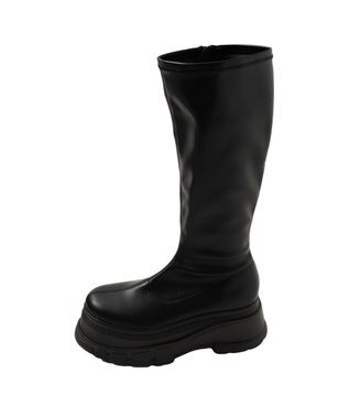 WEGO 厚底ボリュームロングブーツ ブラック