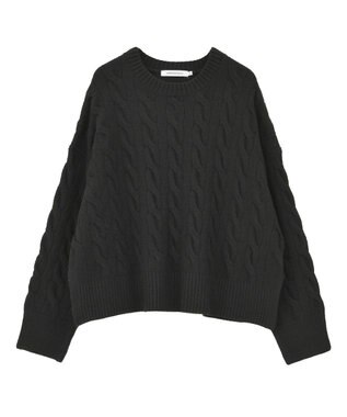 AMERICAN HOLIC ミドルゲージケーブルニットプルオーバー Black