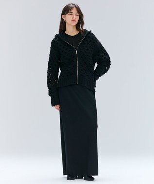 BEIGE， KOKOMO / ウールアルパカメッシュニットパーカー Black