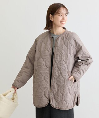 Green Parks 撥水加工　キルティングＺＩＰブルゾン Gray Beige