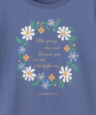 組曲 KIDS  【110-140㎝】 フラワーリースTeeシャツ ブルー
