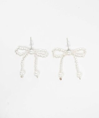 WEGO Lビーズリボンピアス 柄1