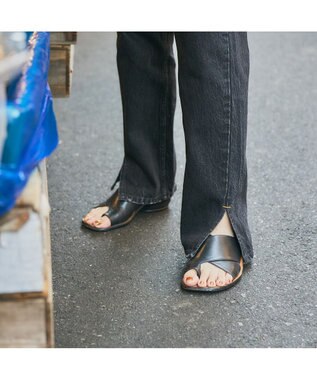 woadblue Slit Straight/WBN3303 BLACK