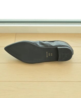 nouvelleRobe Oū 【本革・高反発】Pointed ポインテッドトゥ 型押しバレエシューズ ブラックメッシュ