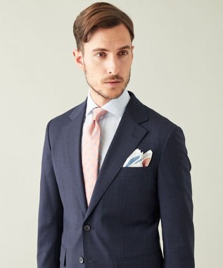 GOTAIRIKU 【形態安定】プレミアムプリーツシャツ＿ワイドカラーストライプ サックスブルー系1