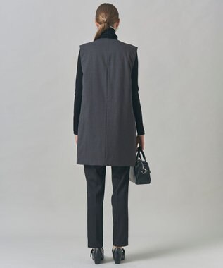 ICB 【洗える・リバーシブル着用可】T/Wツイルキルト リバーシブル パディング ジレ チャコール系