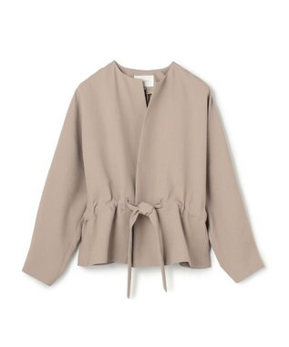 BEIGE， PORDIC / ドロスト付きノーカラージャケット Taupe