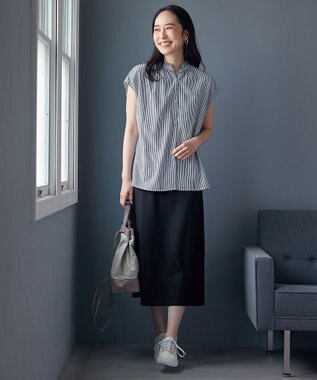 ANY 【UVカット/吸水速乾/抗菌防臭】エニィファンクション ノースリーブブラウス ブルーロンスト